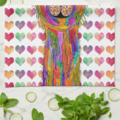 Niedliches und farbenfrohes Lamatsküche Handtuch (Gefaltet)