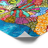 Niedliches und farbiges Abstraktes Katzenposter Poster (Ecke)