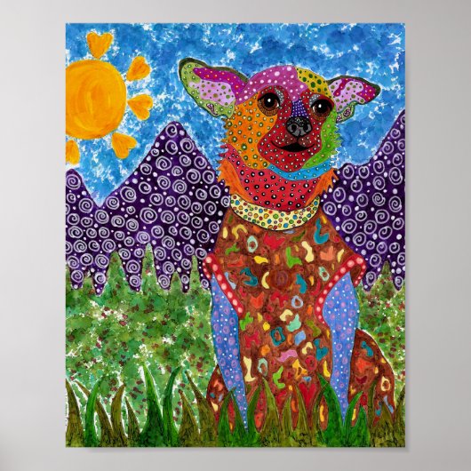 Niedliches und farbiges Chihuahua-Poster 8"x10" Poster (Vorne)