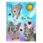 Niedliches und farbiges Corgi Spiral Notebook Notizblock (Vorderseite)