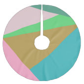 Niedliches und farbiges Farbblockdreieck Polyester Weihnachtsbaumdecke (Vorderseite)