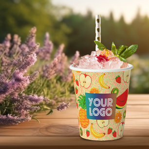 Niedliches und farbiges Fruchtsaft mit eigenem Log Pappbecher