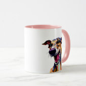 Niedliches und farbiges Galgo Portrait Tasse (VorderseiteRechts)