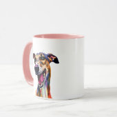 Niedliches und farbiges Galgo Portrait Tasse (Vorderseite Links)