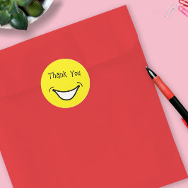 Niedliches und farbiges Lächeln, Dankeschön-Aufkle Runder Aufkleber