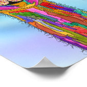 Niedliches und farbiges Lama-Poster - 11"x14" Poster (Ecke)