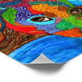 Niedliches und farbiges Mischhundeposter - "8x10" Poster (Ecke)