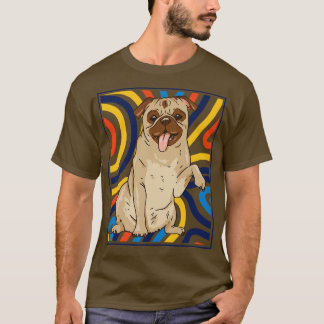 Niedliches und farbiges Portrait eines Mops Hund A T-Shirt
