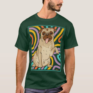 Niedliches und farbiges Portrait eines Mops Hund A T-Shirt