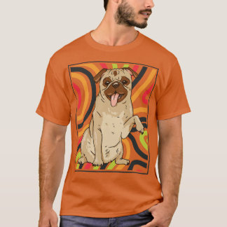 Niedliches und farbiges Portrait eines Mops Hund A T-Shirt
