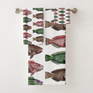 Niedliches und farbiges Rainbow Trout Handtuch Set