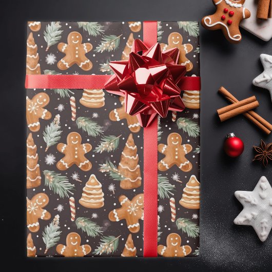 Niedliches und festes Lebkuchen Weihnachten Geschenkpapier