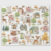Niedliches und frisches Watercolor-Wald Geschenkpapier (Flach)