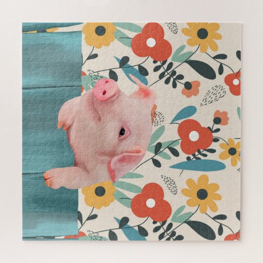 Niedliches und fröhliches Ferkel Puzzle (Horizontal)