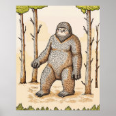 Niedliches und gemütliches Boho-Bigfoot-Poster Poster (Vorne)