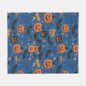 Niedliches und gemütliches schwarzes Orange und bl Fleecedecke (Vorderseite (Horizontal))