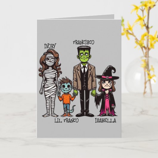 Niedliches und gespenstisches Personalisiertes Hal Karte (Gelbe Blume)