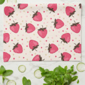 Niedliches und Girly rosa Erdbeermuster Geschirrtuch (Gefaltet)