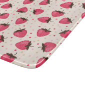 Niedliches und Girly rosa Erdbeermuster Schneidebrett (Ecke)