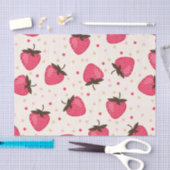 Niedliches und Girly rosa Erdbeermuster Seidenpapier (Handwerk)