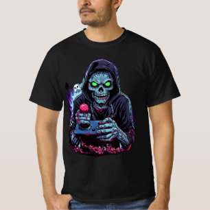 Niedliches und graues Halloween Zombie Gamer Graph T-Shirt