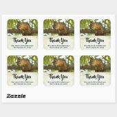 Niedliches und kurioses Eichhörnchen Natur-Foto -  Quadratischer Aufkleber (Blatt)