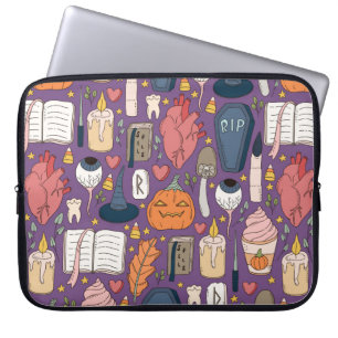 Niedliches und löffelloses Halloween-Muster mit p Laptopschutzhülle