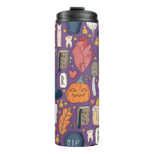 Niedliches und löffelloses Halloween-Muster mit p Thermosbecher