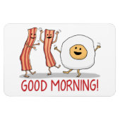 Niedliches und lustiges Bacon und Ei Guten Morgen Magnet (Horizontal)