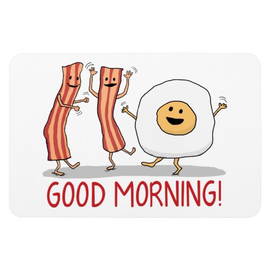 Niedliches und lustiges Bacon und Ei Guten Morgen Magnet (Horizontal)