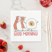Niedliches und lustiges Bacon und Ei Guten Morgen Serviette (Beispiel)