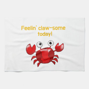 Niedliches und lustiges Crab Design für Meereslieb Geschirrtuch