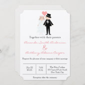 Niedliches und lustiges Ehepaar Einladung (Vorne/Hinten)