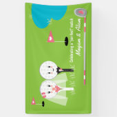 Niedliches und lustiges Golf Ball Polterabend Bann Banner (Vertikal)