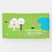 Niedliches und lustiges Golf Ball Polterabend Bann Banner (Horizontal)