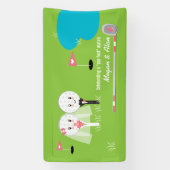 Niedliches und lustiges Golf Ball Polterabend Bann Banner (Vertikal)