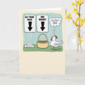 Niedliches und lustiges Huhn und Eier Geburtstag Karte (Gelbe Blume)