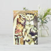 Niedliches und lustiges Katzenhochzeitpaar Einladung (Stehend Vorderseite)