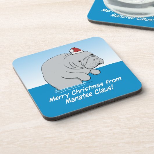 Niedliches und lustiges Manatee Claus Getränkeuntersetzer (Linke Seite)