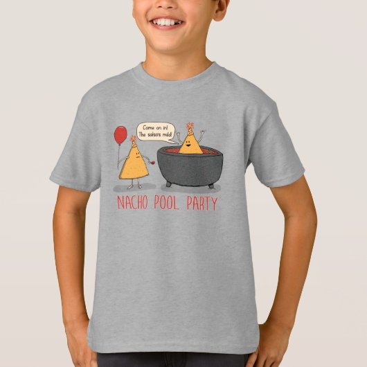 Niedliches und lustiges Nacho-Pool-Party im Salsa T-Shirt (Vorderseite)