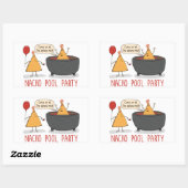 Niedliches und lustiges Nacho Pool Party in Salsa Rechteckiger Aufkleber (Blatt)