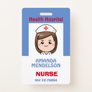 Niedliches und lustiges personalisiert Nurse ID-Ab Ausweis