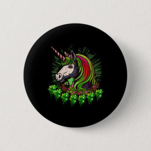 Niedliches und lustiges St Patrick's Day Einhornde Button