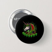 Niedliches und lustiges St Patrick's Day Einhornde Button (Vorne & Hinten)