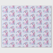 Niedliches und magisches Baby Unicorn Muster Geschenkpapier (Flach)