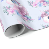 Niedliches und magisches Baby Unicorn Muster Geschenkpapier (Rolleneckpunkt)