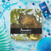 Niedliches und merkwürdiges Eichhörnchen Natur Fot Pappteller (Party)