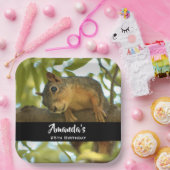 Niedliches und merkwürdiges Eichhörnchen Natur Fot Pappteller (Party)