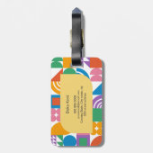 Niedliches und modernes geometrisches Monogramm Gepäckanhänger (Rückseite vertikal)