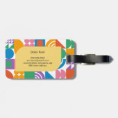 Niedliches und modernes geometrisches Monogramm Gepäckanhänger (Rückseite horizontal)